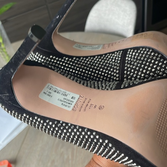 Schutz low crystal heels , size 10; new main image 0